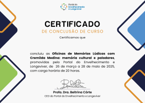 certificado de conclusão das oficinas de memórias lúdicas